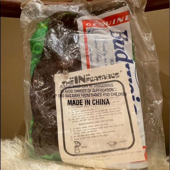 Vtg 90s Deadstock Bud Frog & Bud Bottle Promo infalable - Picture 2 of 5